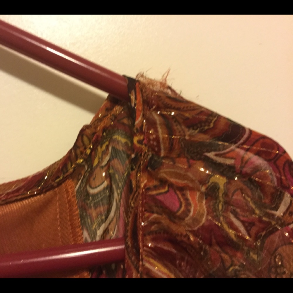 Kensie Rust/Brown Boho Dress L - Picture 3 of 5